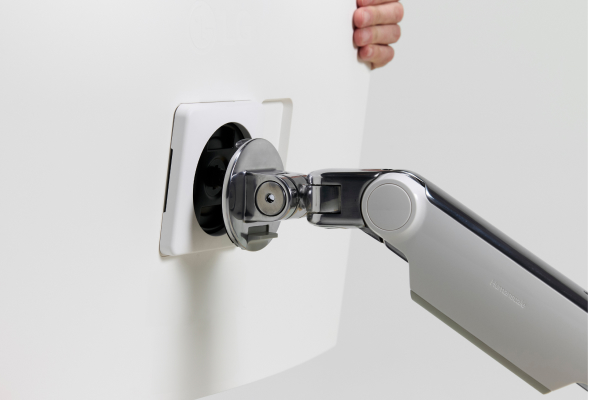white monitor arm
