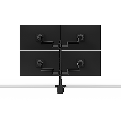 M/Flex M2.1 Klappbarer (zwei über zwei) Vierfach-Monitorarm mit flexiblen 8-Zoll-Verbindungen, 24-Zoll-Ständer, 100 × 100 mm VESA